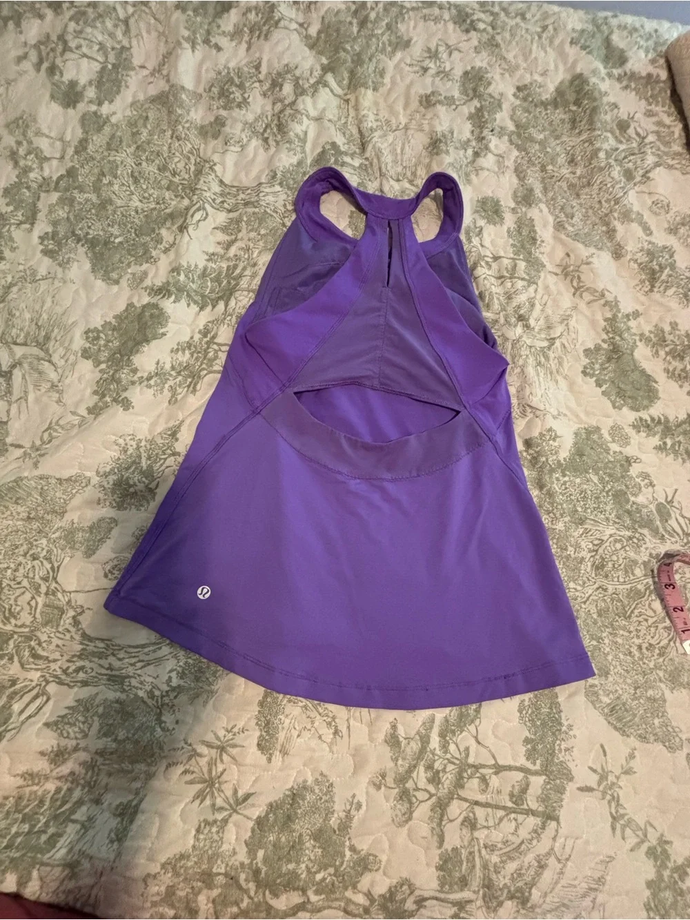 lululemon sz 10 Make It Count Tank Top Purple Racerback cutout vtg 2013 workout